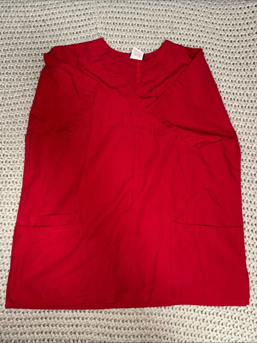 Cherokee Red V-Neck Medical Scrub Top